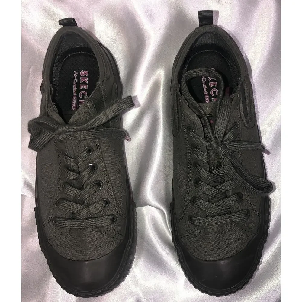 Skechers Shoes Los Angeles Memory Foam Lace Olive/Army Green Sneakers Women Sz 7